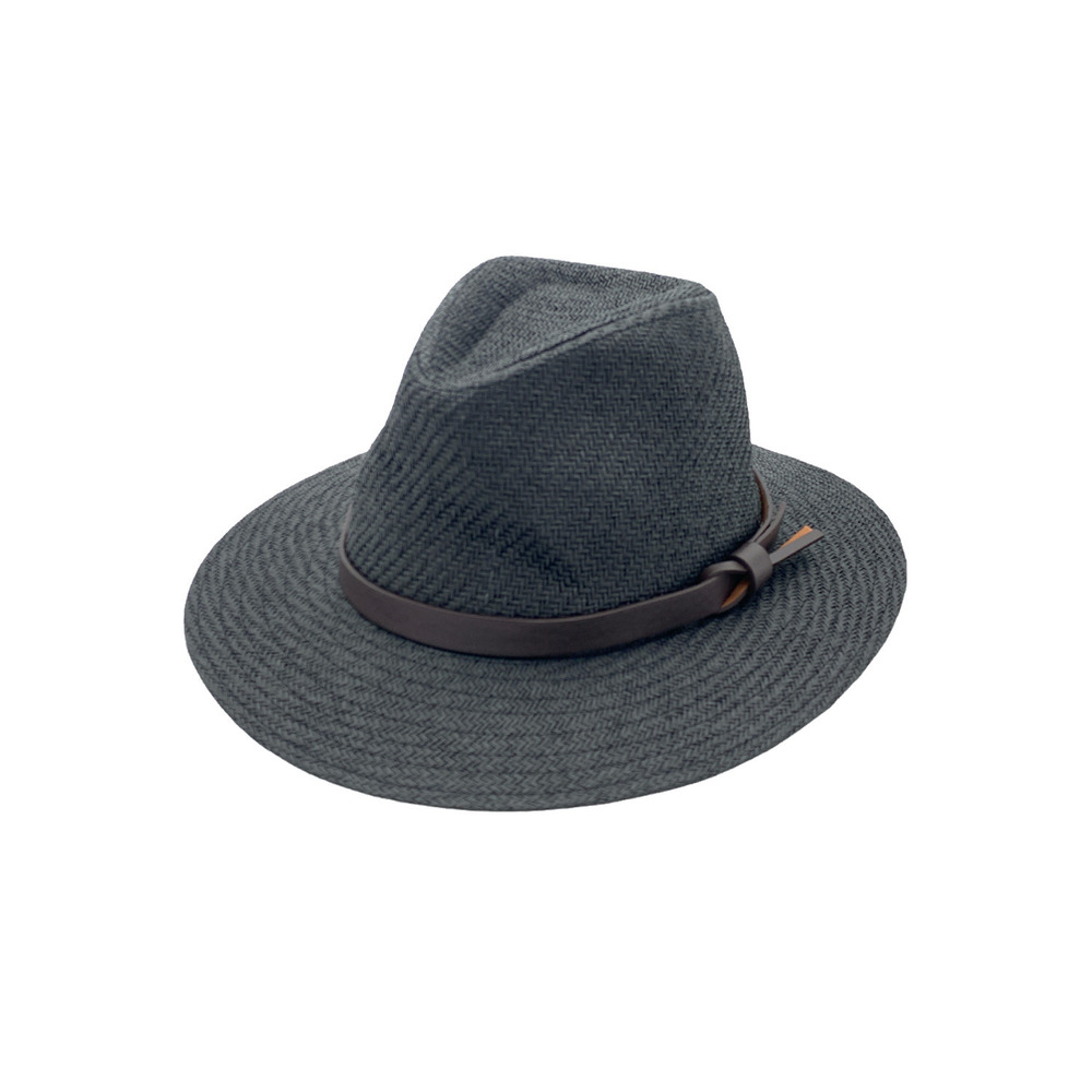San Diego Hat Co. Fedora Style Straw Hat UPF 50 Black